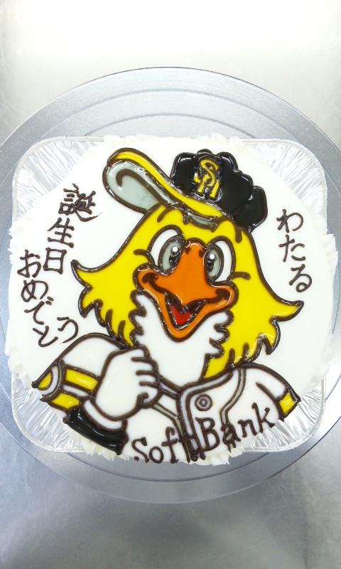 福岡ソフトバンクホークスの ハリーホーク ケーキはキャンバス ここまで描ける