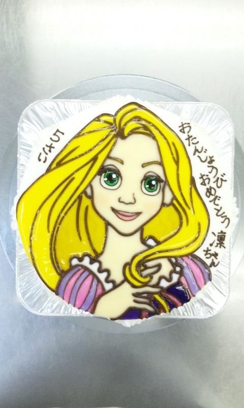ディズニープリンセスの ラプンツェル Rapunzel ケーキはキャンバス ここまで描ける