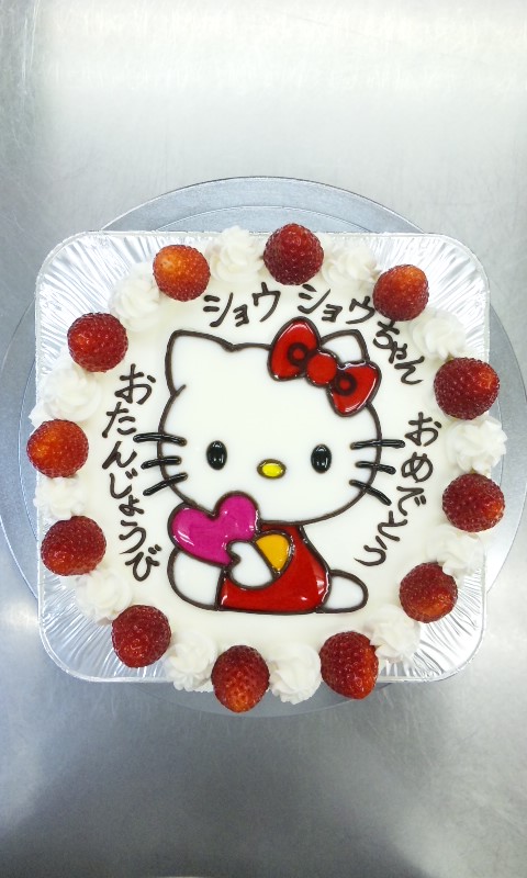 ハローキティ Hello Kitty のイラストケーキ ケーキはキャンバス ここまで描ける