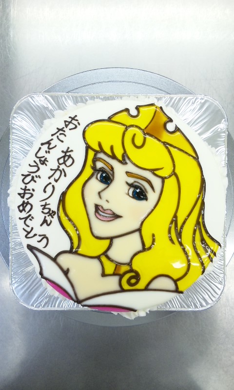 ディズニープリンセスの オーロラ姫 Princess Aurora ケーキはキャンバス ここまで描ける