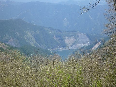 ゴンジリ峠から名栗湖を俯瞰する